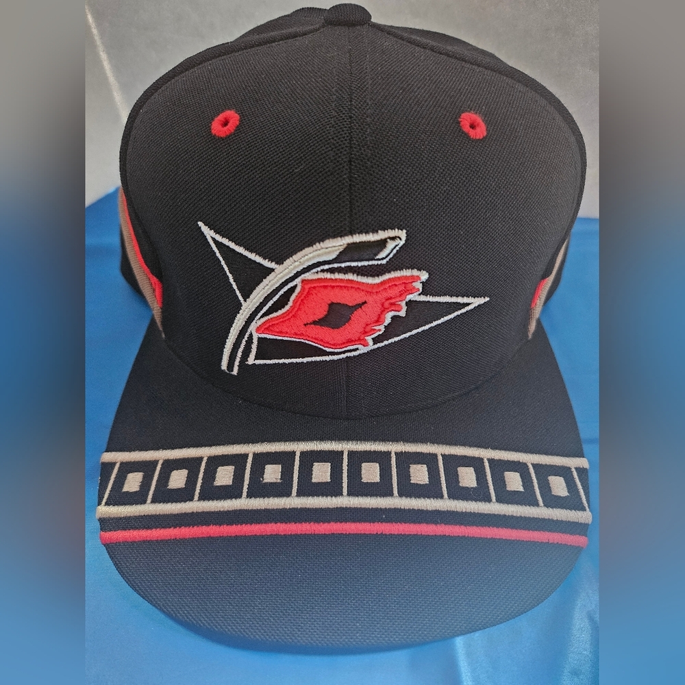 Black and Red Embroidered Cap